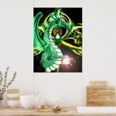 ~Dragon Lore~ Magischer Grüner Drache Poster (Küche)