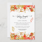 Dragon & Lucky Cat | Einladung der Babydusche (Vorderseite)