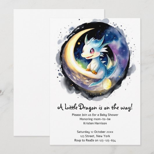 Dragon Magic Baby Dusche Einladung (Vorne/Hinten)