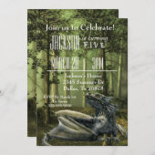 Dragon Magic Fantasy Birthday Invite Einladung (Vorne/Hinten)