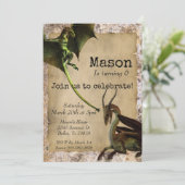 Dragon Magical Child Birthday Fantasy Einladung (Stehend Vorderseite)