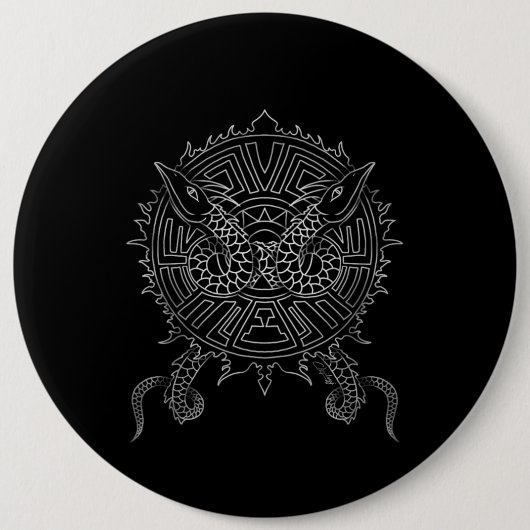Dragon Mandala Tattoo Design Button (Vorderseite)