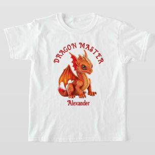 Dragon Master 3D Oranger Drache Personalisiere T-Shirt