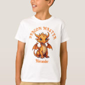 Dragon Master Niedlich Orange Dragon personalisier T-Shirt (Vorderseite)