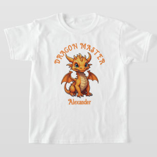 Dragon Master Süßer Oranger Drache Personalisieren T-Shirt