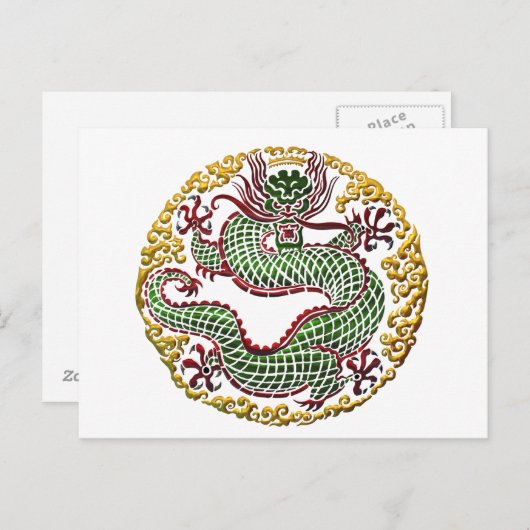 Dragon Medallion Postkarte (Vorne/Hinten)