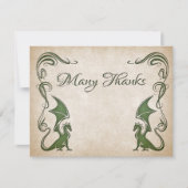 Dragon Medieval Fantasy Wedding Dankeskarte (Vorderseite)