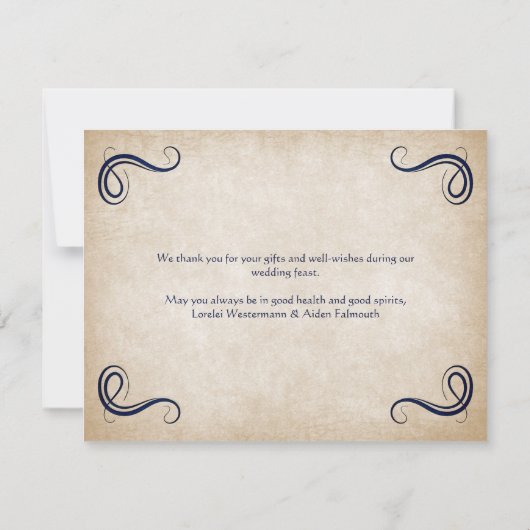 Dragon Medieval Fantasy Wedding Dankeskarte (Rückseite)