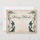 Dragon Medieval Fantasy Wedding Dankeskarte (Vorderseite)