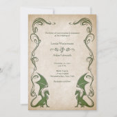 Dragon Medieval Fantasy Wedding Einladung (Vorderseite)