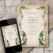 Dragon Medieval Fantasy Wedding Einladung