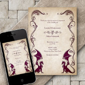 Dragon Medieval Fantasy Wedding Einladung