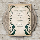 Dragon Medieval Fantasy Wedding Einladung