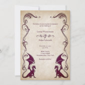 Dragon Medieval Fantasy Wedding Einladung (Vorderseite)
