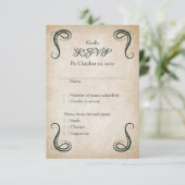 Dragon Medieval Fantasy Wedding RSVP Karte (Stehend Vorderseite)