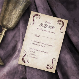 Dragon Medieval Fantasy Wedding RSVP Karte