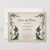 Dragon Medieval Fantasy Wedding Save The Date (Vorderseite)