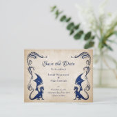 Dragon Medieval Fantasy Wedding Save The Date (Stehend Vorderseite)