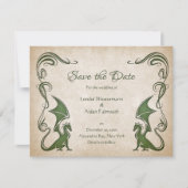 Dragon Medieval Fantasy Wedding Save The Date (Vorderseite)