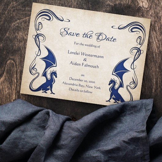 Dragon Medieval Fantasy Wedding Save The Date