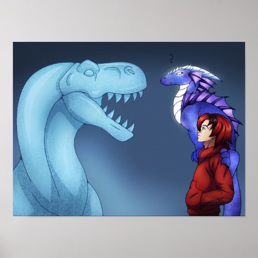 Dragon Meets Ice Dinosaur Poster (Vorne)