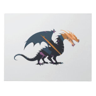 Dragon Mistery Legendary Illustration Silhouette Notizblock