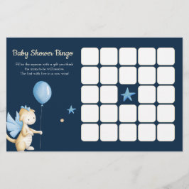 Dragon mit Balloon Blue Baby Shooter Bingo Card
