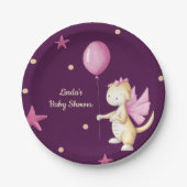 Dragon mit Balloon Dark Pink Girl Baby Shooter Pappteller (Vorderseite)