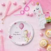 Dragon mit Balloon Light Pink Girl Baby Dusche Pappteller (Party)