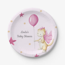 Dragon mit Balloon Light Pink Girl Baby Dusche
