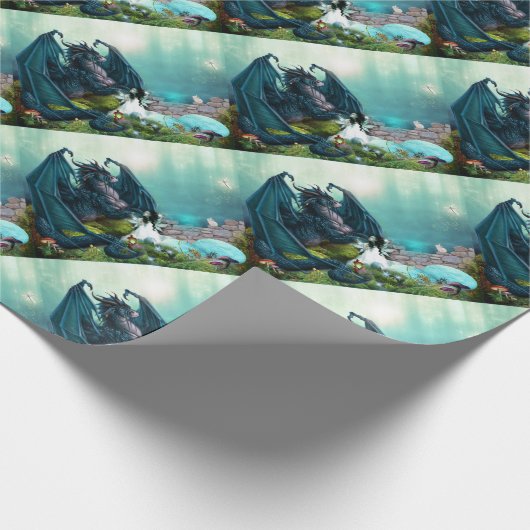 Dragon mit Fairy Geschenkpapier (Ecke)