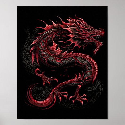 Dragon-mit-Gelb-Kopf-Grün Poster (Vorne)