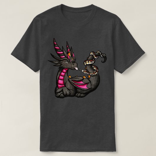 Dragon mit Python T-Shirt (Design vorne)