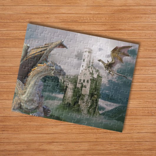 Dragon Mittelalterliches Schloss Bronze Fantastisc Puzzle