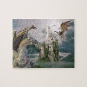 Dragon Mittelalterliches Schloss Bronze Fantastisc Puzzle (Horizontal)