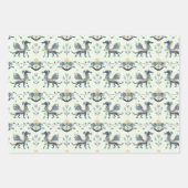 Dragon mittelalterliches Wrapping Paper Flat Sheet Geschenkpapier Set (Vorderseite 3)