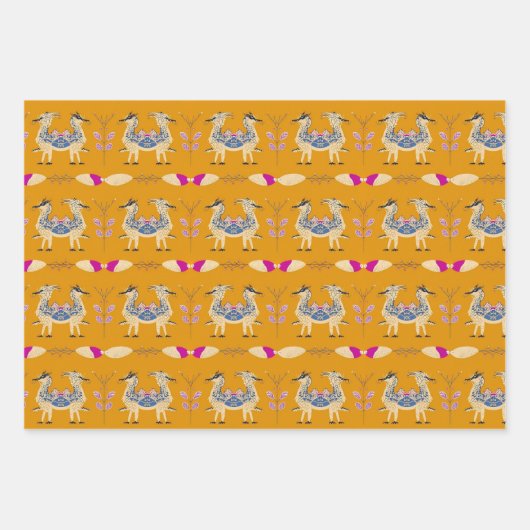 Dragon mittelalterliches Wrapping Paper Flat Sheet Geschenkpapier Set (Vorderseite 2)