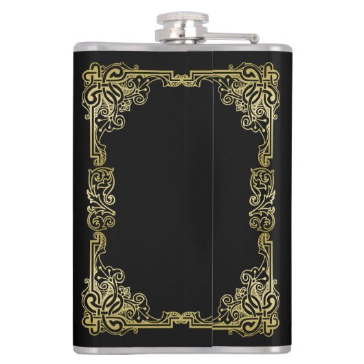 Dragon Monogram Gold Frame Traditionelle Buchabdec Flachmann (Rückseite)