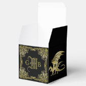 Dragon Monogram Gold Frame Traditionelle Buchabdec Geschenkschachtel (Geöffnet)