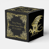 Dragon Monogram Gold Frame Traditionelle Buchabdec Geschenkschachtel (Rückseite)
