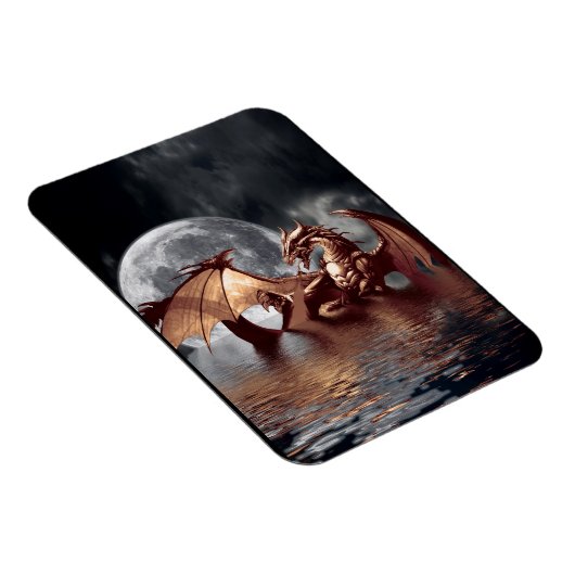 Dragon & Moon Fantasy Art Magnet (Rechte Seite)