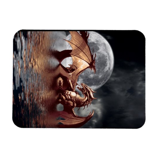 Dragon & Moon Fantasy Art Magnet (Horizontal)