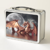 Dragon Moon Fantasy Art Metall Brotdose (Rückseite)