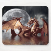 Dragon & Moon Fantasy Art Mousepad (Vorne)