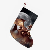 Dragon & Moon Fantasy Artwork Kleiner Weihnachtsstrumpf (Vorderansicht (hängend))