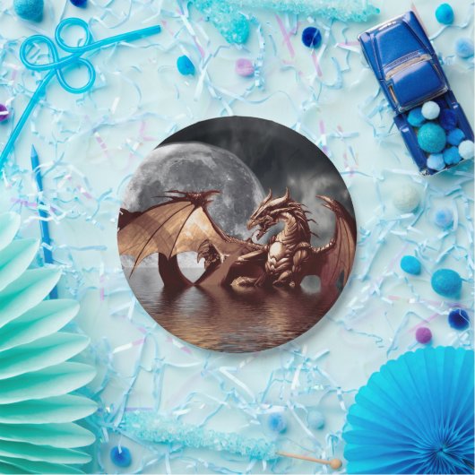 Dragon & Moon Fantasy Artwork Pappteller (Party)