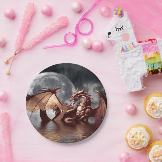 Dragon & Moon Fantasy Artwork Pappteller (Party)