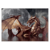 Dragon & Moon Fantasy Design Schneidebrett (Vorderseite)