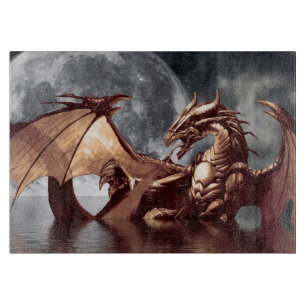 Dragon & Moon Fantasy Design Schneidebrett