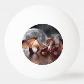 Dragon & Moon Fantasy-Kunst Tischtennisball (Rückseite)